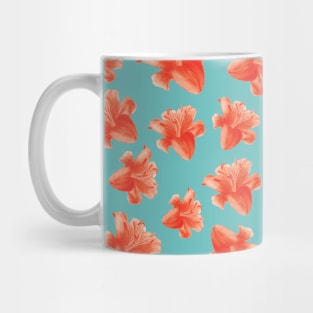 Watercolor flower pattern - red and green Mug